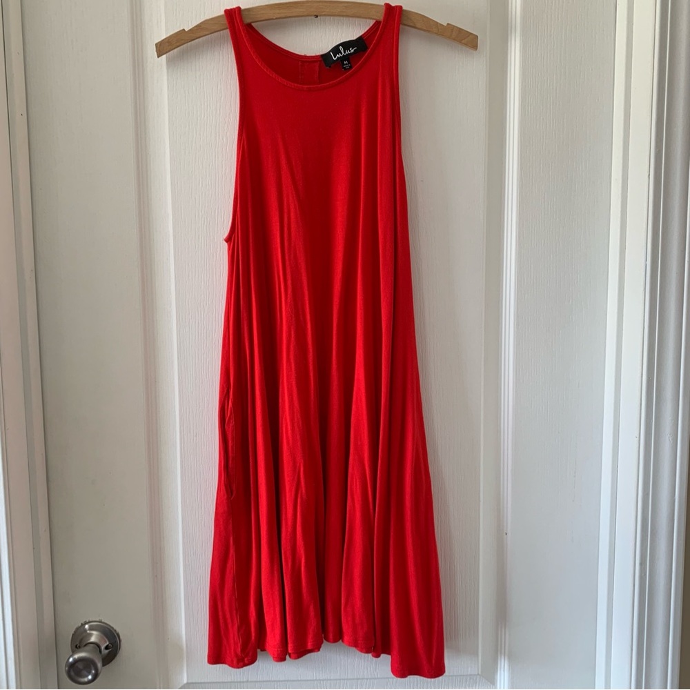 Lulu’s Tupelo red swing mini dress - Picture 3 of 8